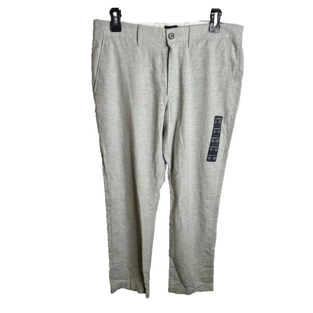 J.Crew $98 Straight-fit linen-cotton blend pant Quarry Green 31X32 BH747 - Picture 2 of 9